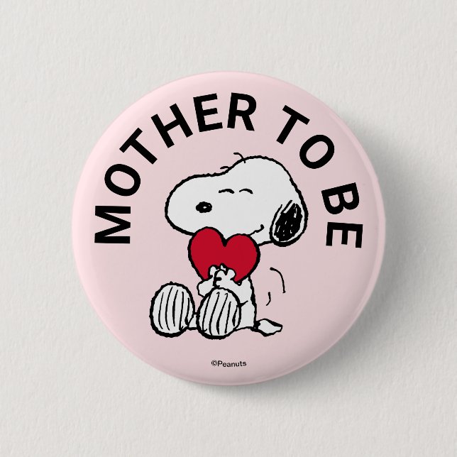 Badge Rond 5 Cm Snoopy Baby shower Mère Pour Être (Devant)