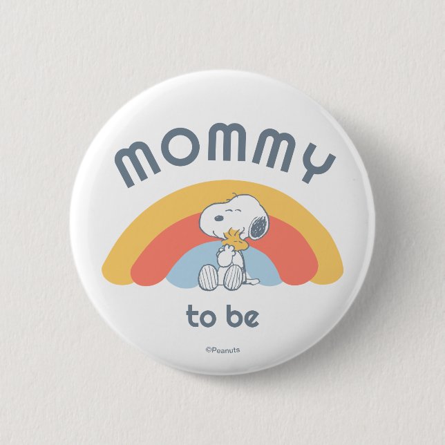 Badge Rond 5 Cm Snoopy Baby shower Mère Pour Être (Devant)