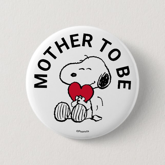 Badge Rond 5 Cm Snoopy Baby shower Mère Pour Être (Devant)