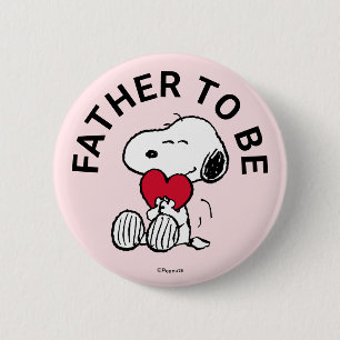 Badge Rond 5 Cm Snoopy Baby shower Père à être