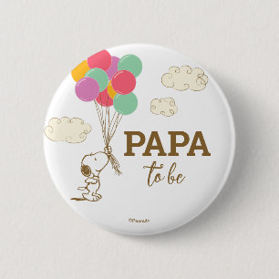 Badge Rond 5 Cm Snoopy et Balloons Baby shower grand-père