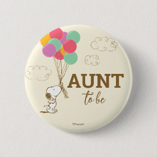 Badge Rond 5 Cm Snoopy et Balloons Baby shower Tante