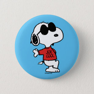 Badge Rond 5 Cm Snoopy "Joe Cool" debout