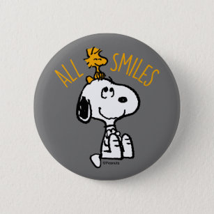 Badge Rond 5 Cm Snoopy & Woodstock - Tous les sourires