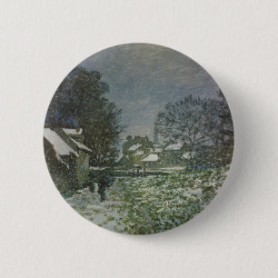 Badge Rond 5 Cm Snow at Argenteuil par Claude Monet