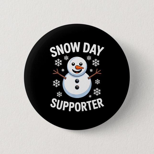 Badge Rond 5 Cm Snow Day Suprter Snow Snowflake Snowman Winter Tea (Devant)