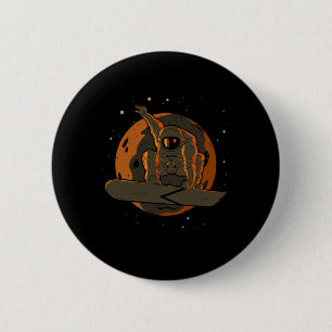 Badge Rond 5 Cm Snowboard Astronaut Espace extra-atmosphérique