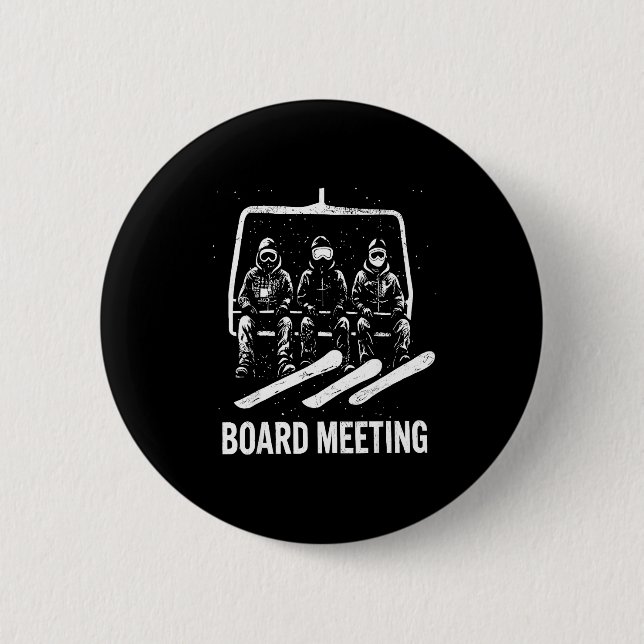 Badge Rond 5 Cm Snowboard Board Meeting Ski Lift Skier Winter Srts (Devant)