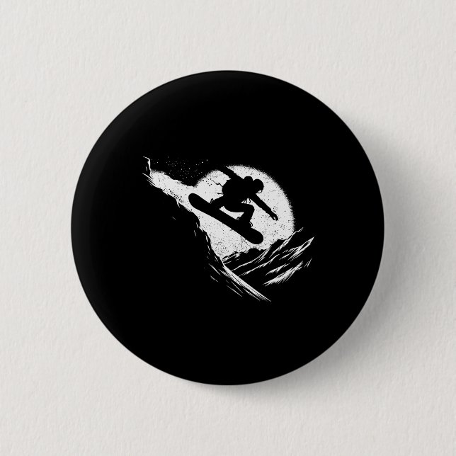 Badge Rond 5 Cm Snowboard Cliff Snowboard Snowboard Distresse (Devant)