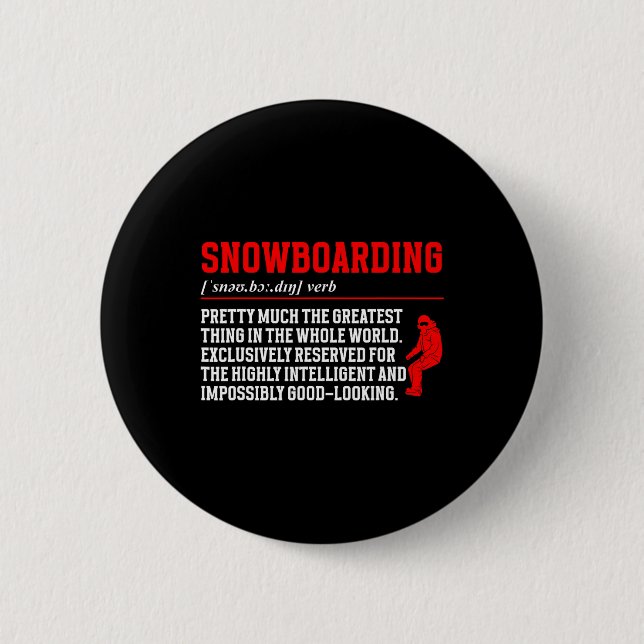 Badge Rond 5 Cm Snowboard Définition Snowboard Outboard Snowboard (Devant)