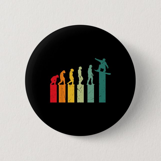 Badge Rond 5 Cm Snowboard Evolution Mountains Ski Slope Snowboa (Devant)
