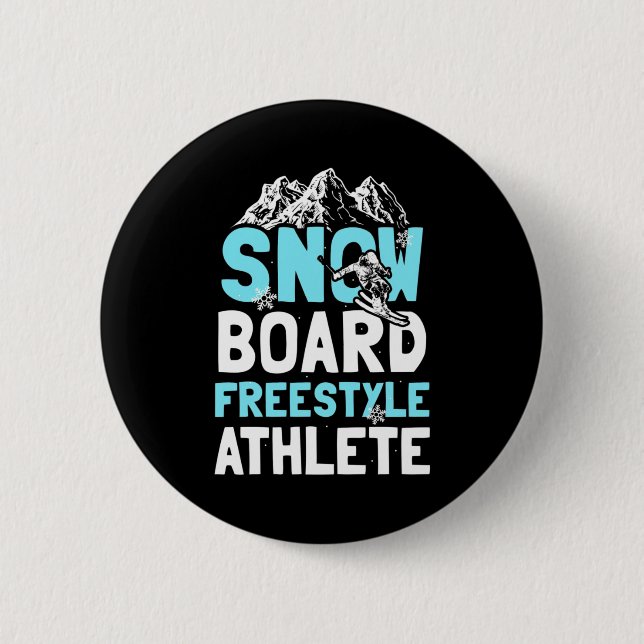 Badge Rond 5 Cm Snowboard Freestyle Athlète (Devant)
