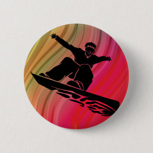 Badge Rond 5 Cm Snowboard Jump