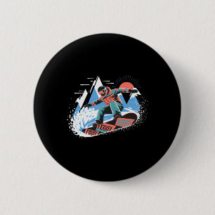 Badge Rond 5 Cm Snowboard Master Les Pistes Snowboard Snowboa