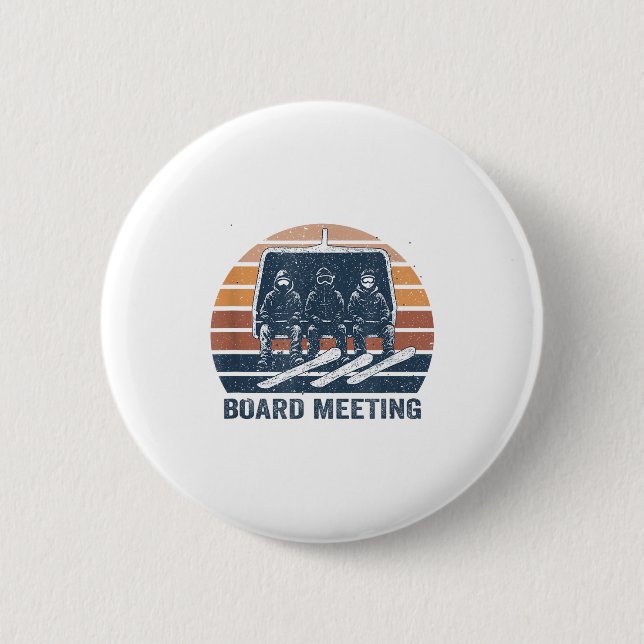 Badge Rond 5 Cm Snowboard Meeting Snowboarding Vacation Skiing  (Devant)