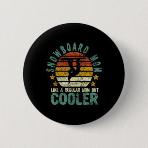 Badge Rond 5 Cm Snowboard Mom Funny Snow Femme Snowboard Et S