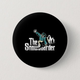 Badge Rond 5 Cm Snowboard Montagnes Hiver Extreme Sports Snowbo