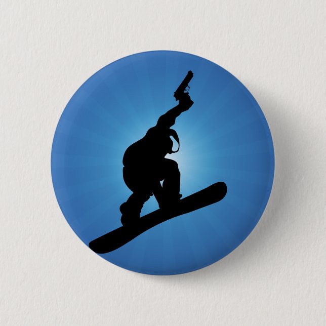Badge Rond 5 Cm Snowboard Outlaw (Devant)