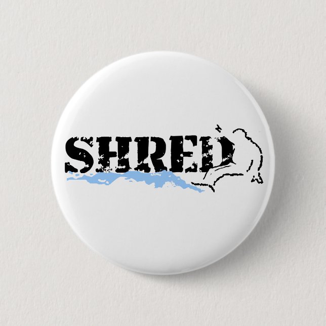 Badge Rond 5 Cm snowboard. shred. (Devant)