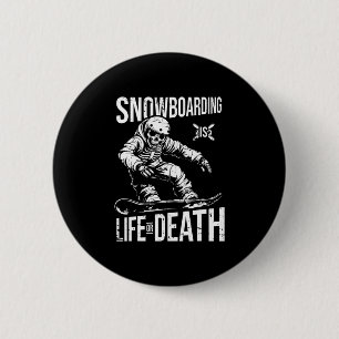 Badge Rond 5 Cm Snowboard Skeleton Snowboard - Sports d'hiver