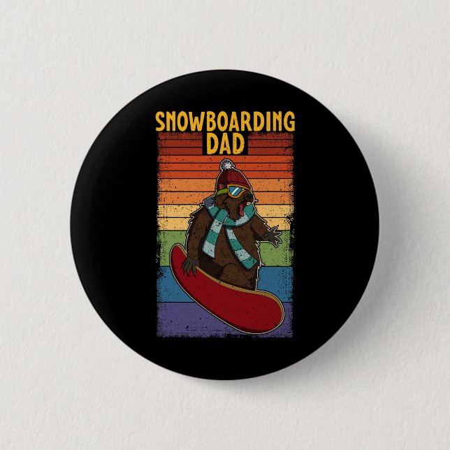 Badge Rond 5 Cm Snowboard Ski Snowboard Activité compétitive (Devant)