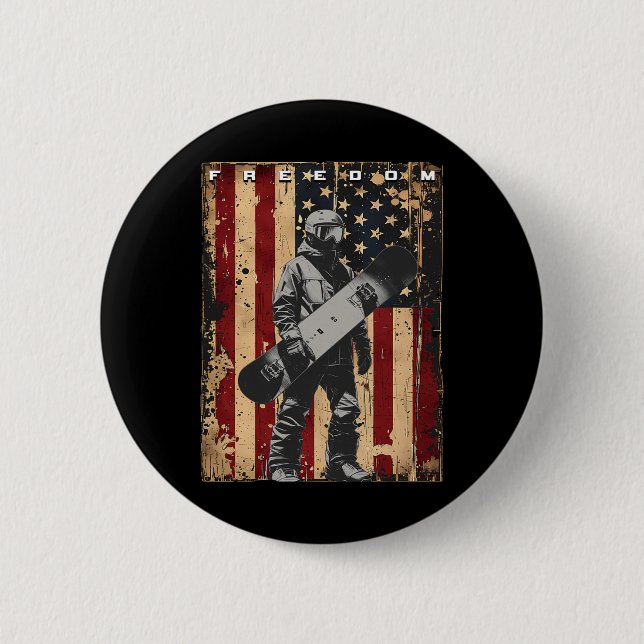 Badge Rond 5 Cm Snowboard Snowboard Snowboard (Devant)