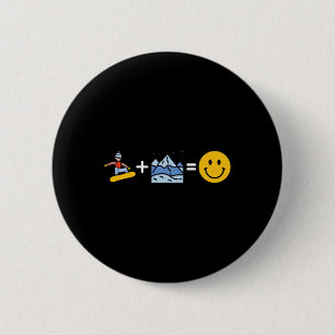 Badge Rond 5 Cm Snowboard - Sports d'hiver Snowboard Snowboard
