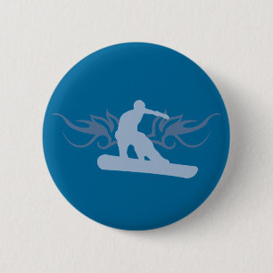 Badge Rond 5 Cm snowboard. tribalz.