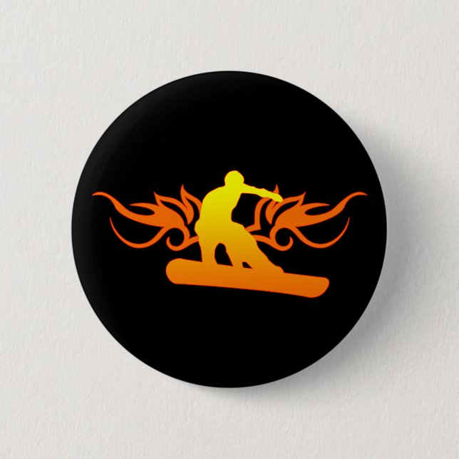 Badge Rond 5 Cm snowboard. tribalz. (Devant)