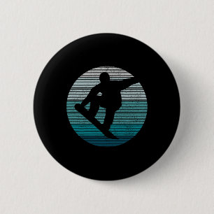 Badge Rond 5 Cm Snowboard Vintage Retro Freestyle Snowboard Gif