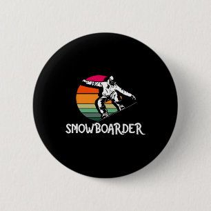 Badge Rond 5 Cm Snowboard vintage Retro Snowboard Winter Extreme