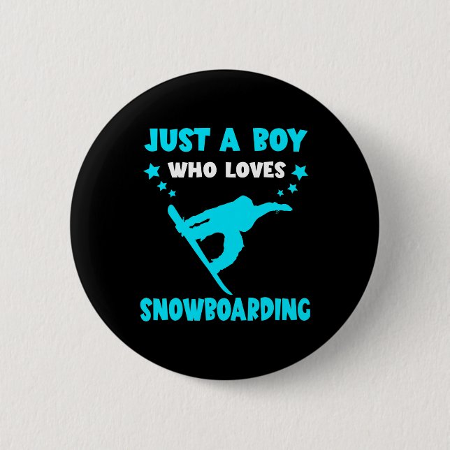 Badge Rond 5 Cm Snowboard Winter Sport Snowboard Juste Un Garçon N (Devant)
