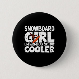 Badge Rond 5 Cm Snowboarder Girl Snowboard Cadeaux Snowboard Wint