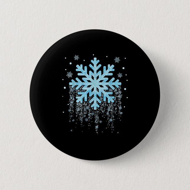Badge Rond 5 Cm Snowflake Costume Winter Christmas Matching Mens W (Devant)