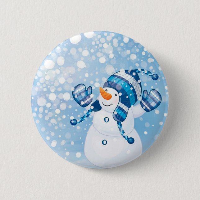 Badge Rond 5 Cm Snowman (Devant)