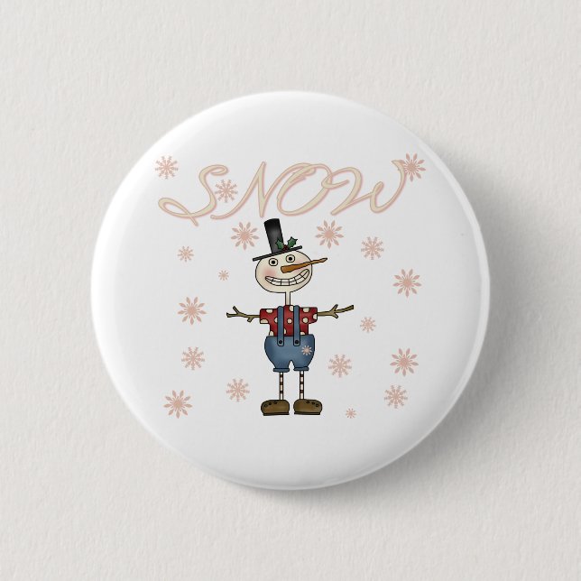 Badge Rond 5 Cm Snowman (Devant)
