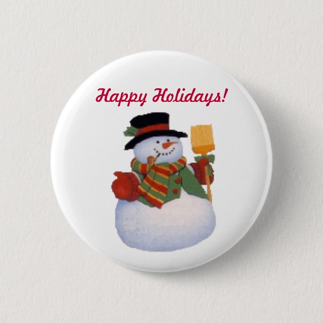 Badge Rond 5 Cm Snowman (Devant)