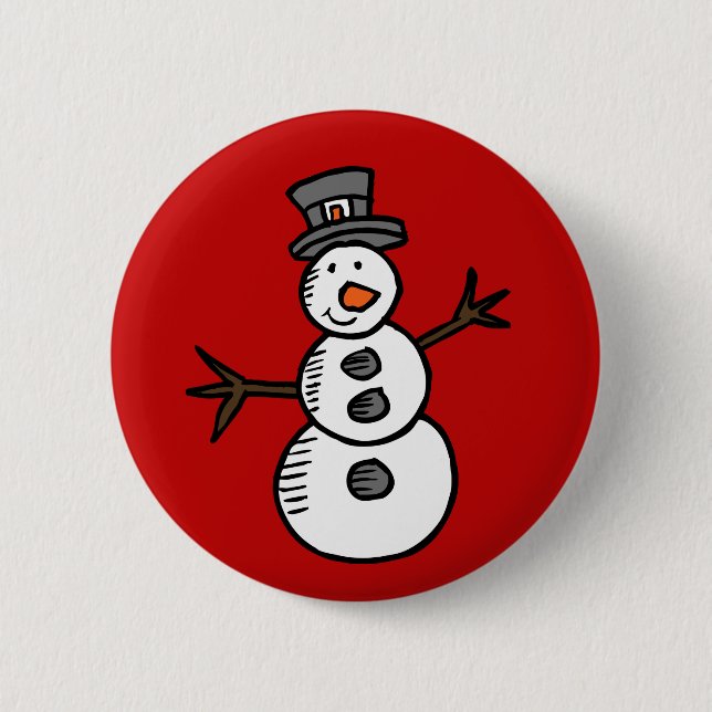 Badge Rond 5 Cm Snowman (Devant)