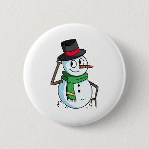 Badge Rond 5 Cm Snowman amical