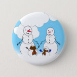 Badge Rond 5 Cm Snowman Family<br><div class="desc">* Snowmen year round! Celebrating holidays and special events. **** * Christmas Snowman Family Holiday Pin Back Button by I_Love_Xmas at Zazzle / #Gravityx9 * This round button is available in several size options and square buttons. * Christmas budget gift ideas * gifts under $10 * inexpensive Christmas gifts *...</div>