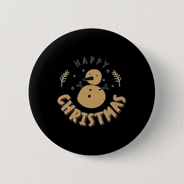 Badge Rond 5 Cm Snowman Happy Christmas T Shirt  (Devant)