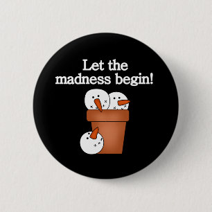 Badge Rond 5 Cm Snowman Holiday Madness