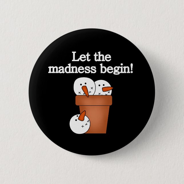 Badge Rond 5 Cm Snowman Holiday Madness (Devant)