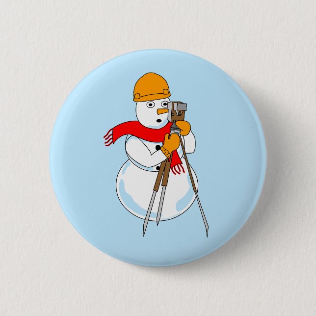 Badge Rond 5 Cm Snowman Surveyor (Devant)