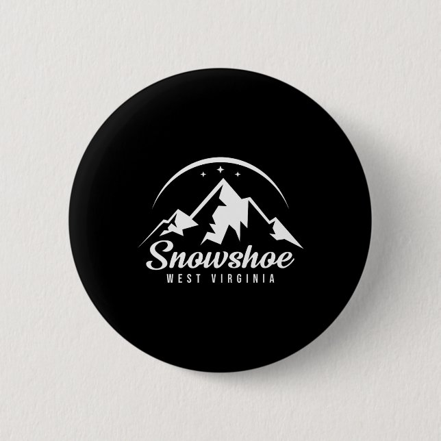 Badge Rond 5 Cm Snowshoe West Virginia Station de ski Ski Snowboar (Devant)