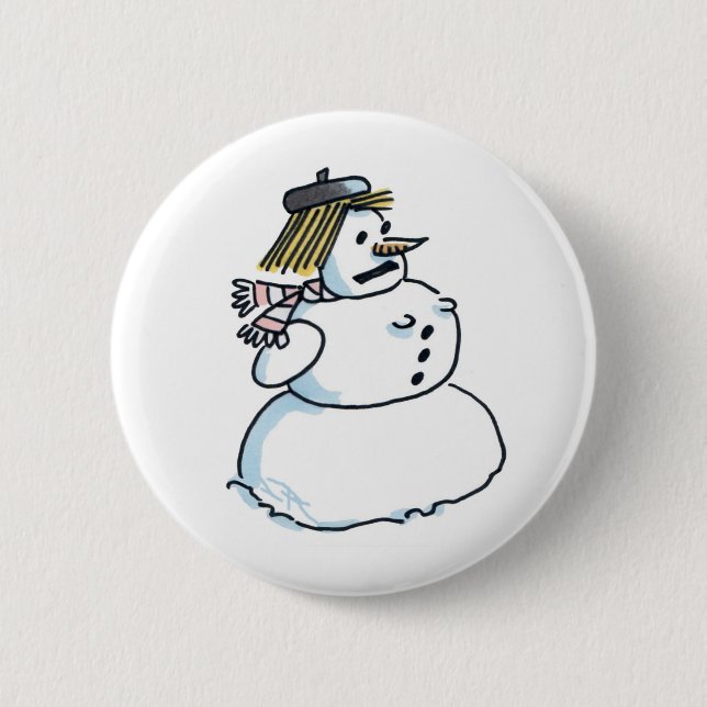 Badge Rond 5 Cm Snowwoman button (Devant)