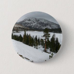 Badge Rond 5 Cm Snowy Ellery Lake California Paysage hivernal