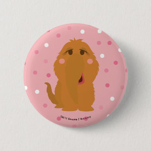 Badge Rond 5 Cm Snuffleupagus Pink Polka Motif