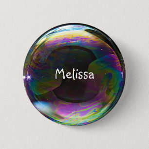 Badge Rond 5 Cm Soap Bubble with Name