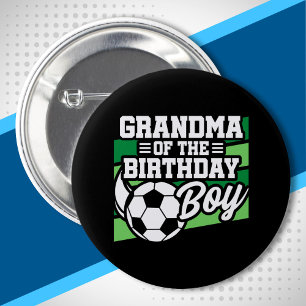 Badge Rond 5 Cm Soccer Anniversaire Grand-mère - Garçons Football 